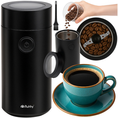 Rasnita electrica de cafea, 2 lame, capac transparent, 150W, cablu alimentare 75 cm, negru - imagine 19